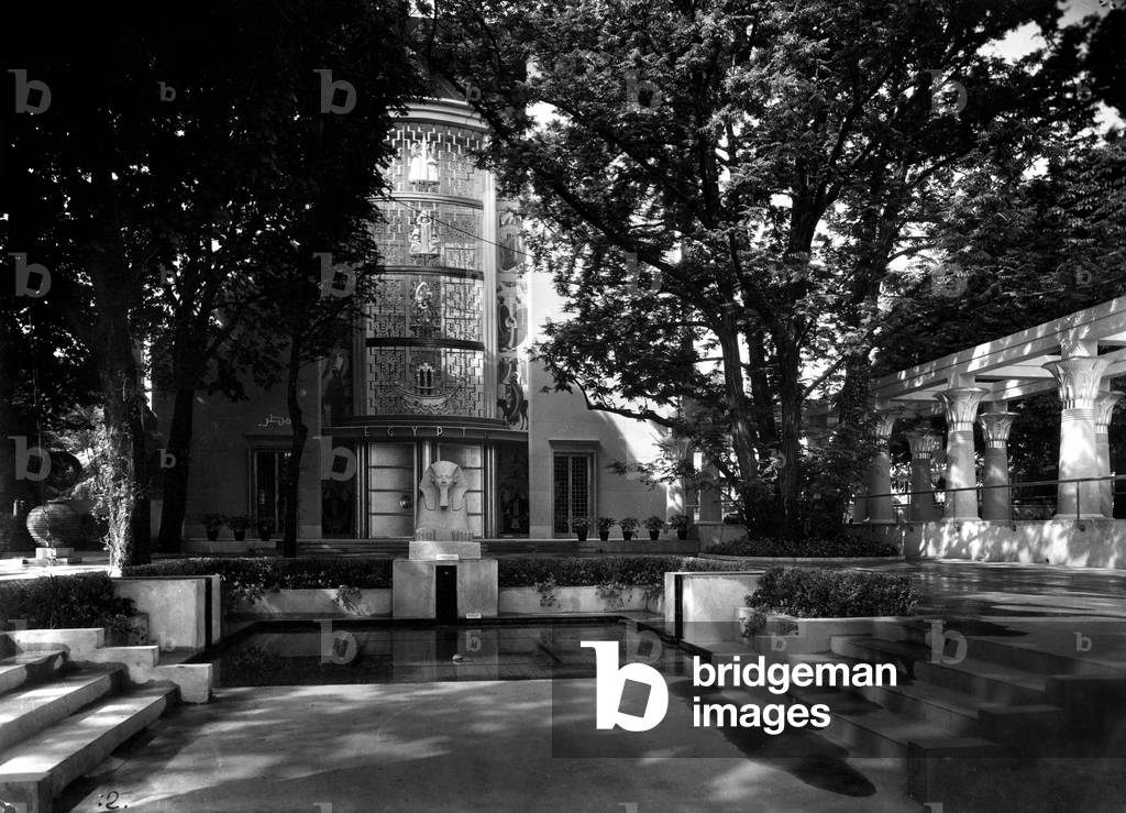 The Egyptian Pavilion, Paris World Fair, 1937 (b/w photo)