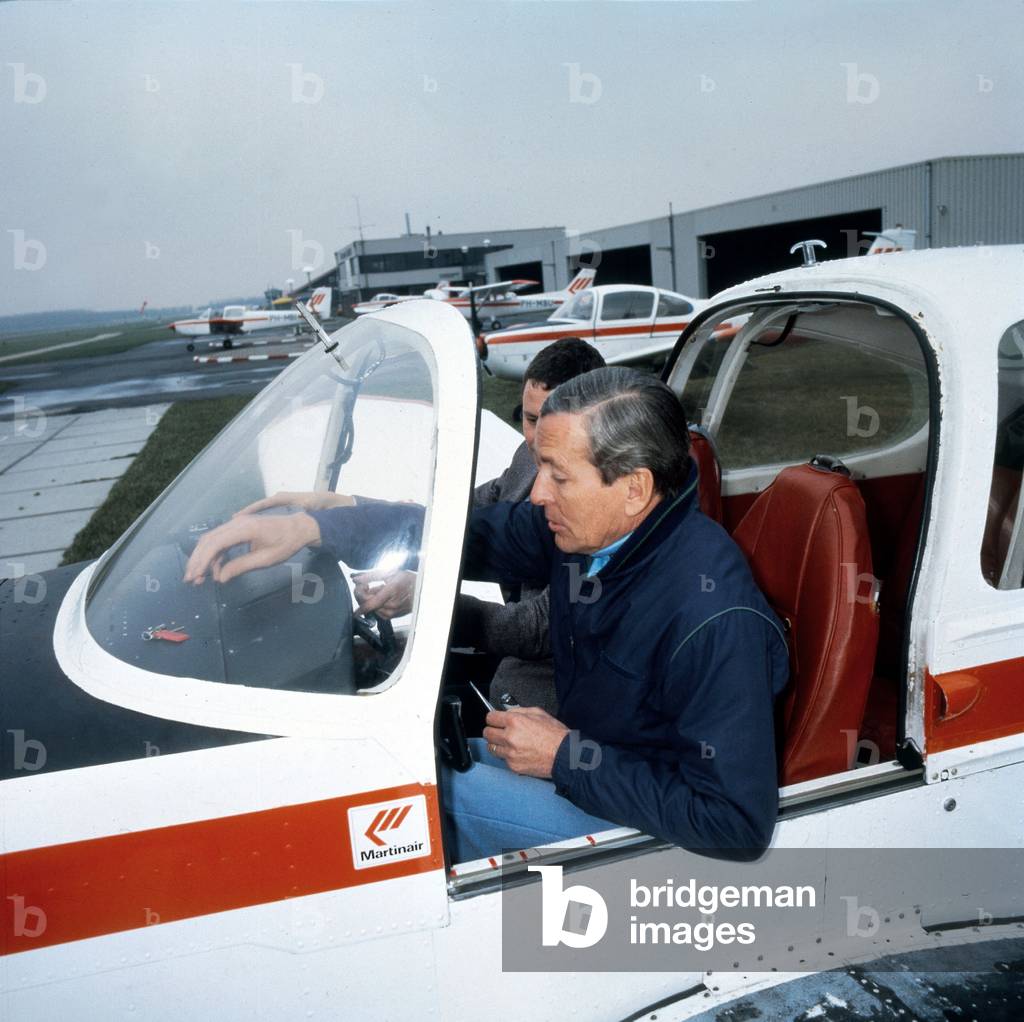 prince Klaus of Holland learning how to fly here at Lelystad airport January 23, 1984