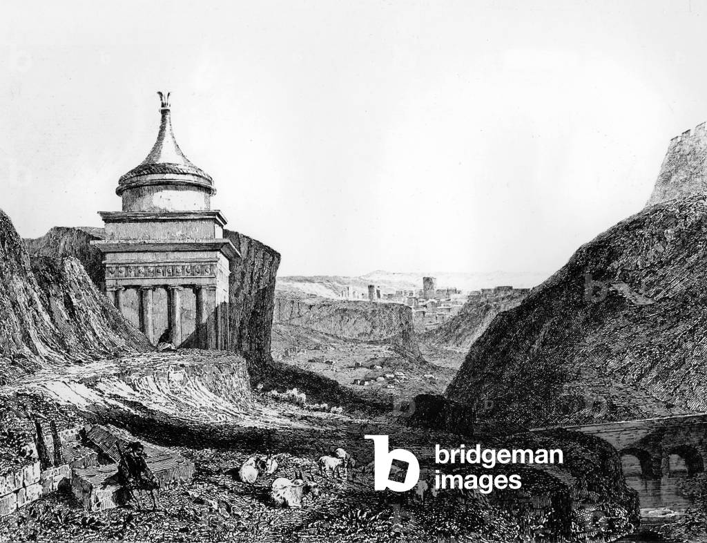 Palestine : tomb of Absalon, engraving, c. 1850