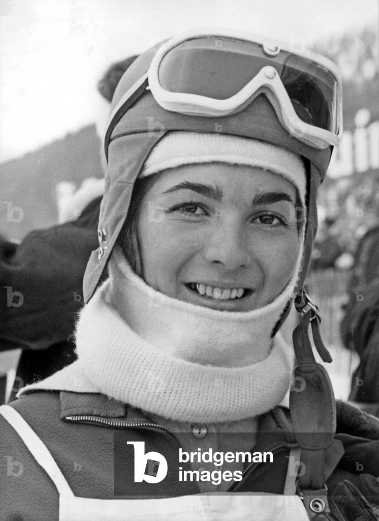 Neg: A6798PL Austrian alpine skier Edith Zimmermann at the International Women's Ski Competition in Grindelwald (Switzerland) January 7, 1965