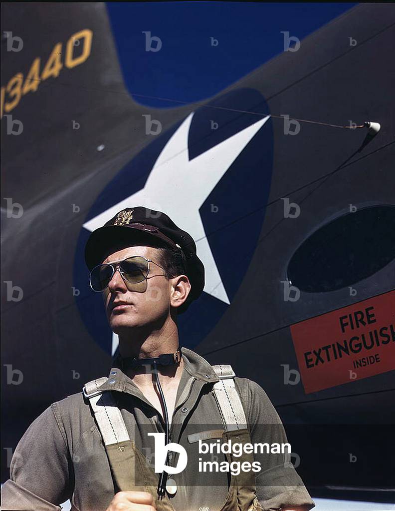 F.W. Hunter, Army test pilot, Douglas Aircraft Company plant at Long Beach, Calif. October 1942