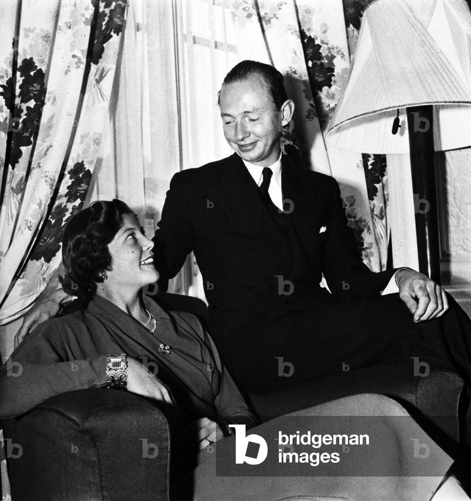 ArchDuke of Austria Felix of Habsbourg and his future wife Anne-Eugenie d'Arenberg November 1951