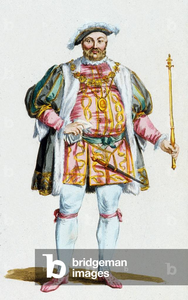 HENRY VIII (1491-1547), King  of England in 1509-1547, engraving