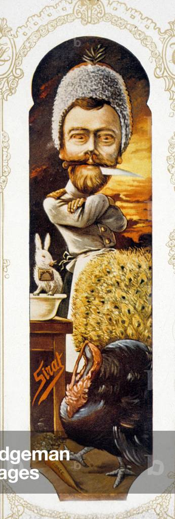 Tsar Nicholas II of Russia (1868-1918) Cartoon by Sirat