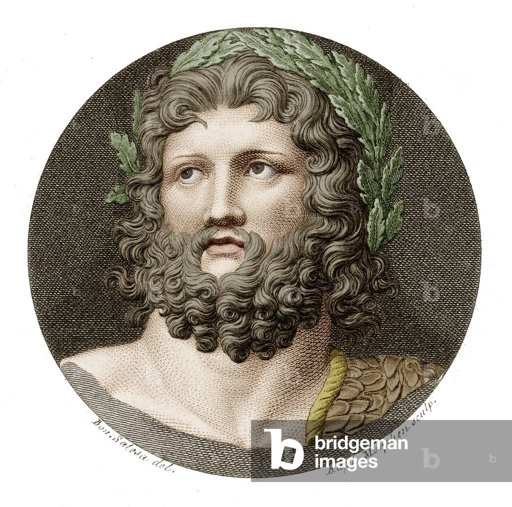 Zeus (coloured engraving)