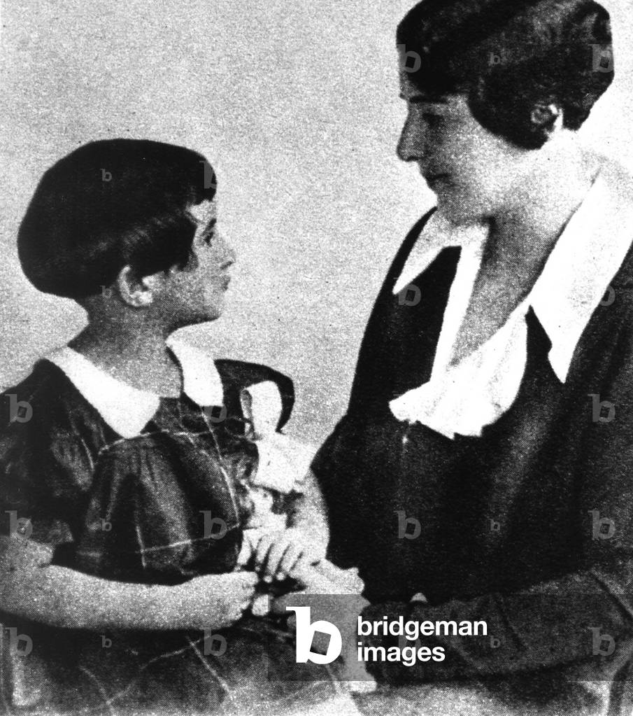 Svetlana Alliluyeva Stalin (b.1926) was JosefStalin's daughter here with her mother Nadezhda Alliluyeva JosefStalin 's 2nd wife, 1931