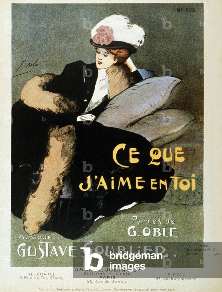 Sheet music cover Ce que j aime en toi Paroles de G Oble Musique de Gustave Goublier editions Musicales Sandoz Jobin et Cie