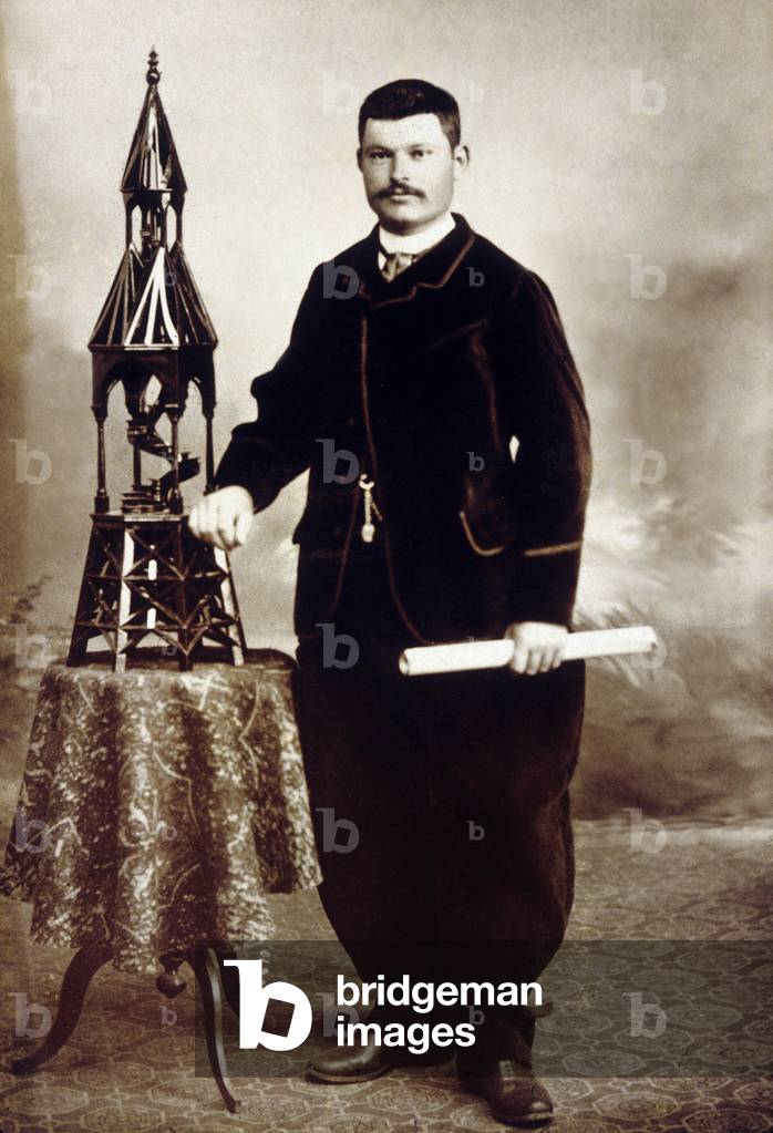 Duty Carpenter and his Masterpiece (b/w photo)