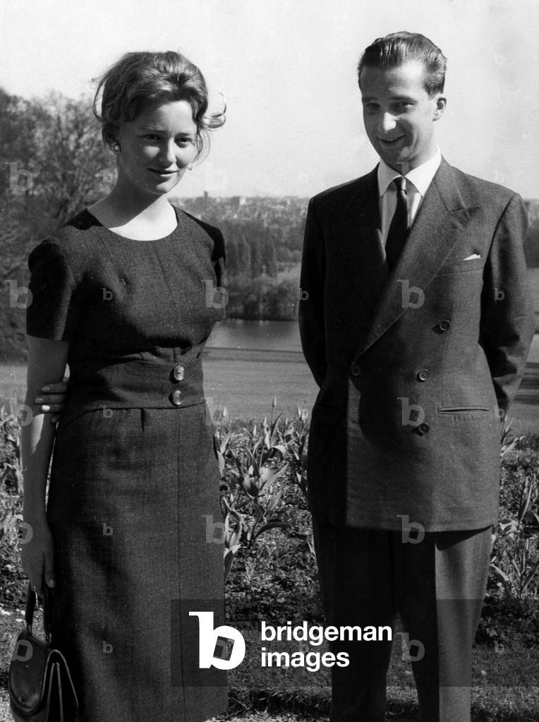 Engagement of Paola and Albert of Belgium in Laeken , Belgium, April 12, 1959