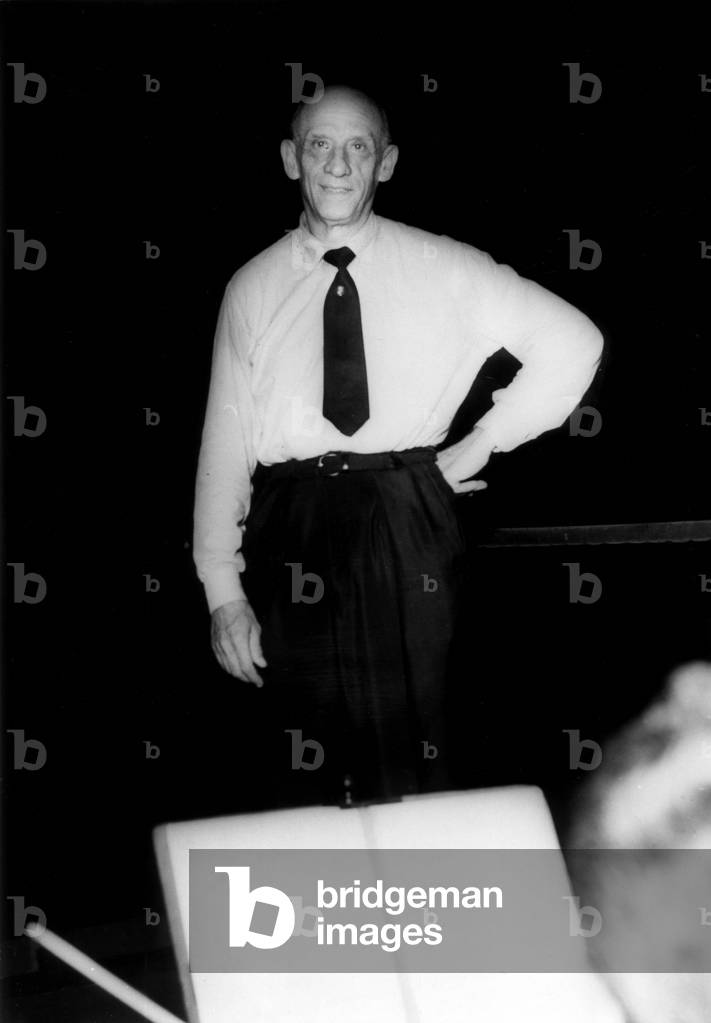 Maestro Dimitri Mitropoulos, director of the orchestra of the Metropolitan Theatre of New York here on June 25, 1957. Neg: 37128PL