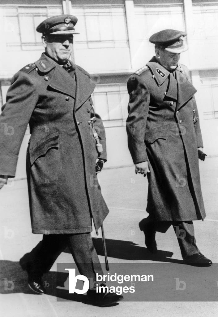 Stylianos Patakos, vice Prime Minister and minister of defence, and Yeoryios Papadopoulos, greek Prime Minister, after departure of King  Constantin December 17, 1967