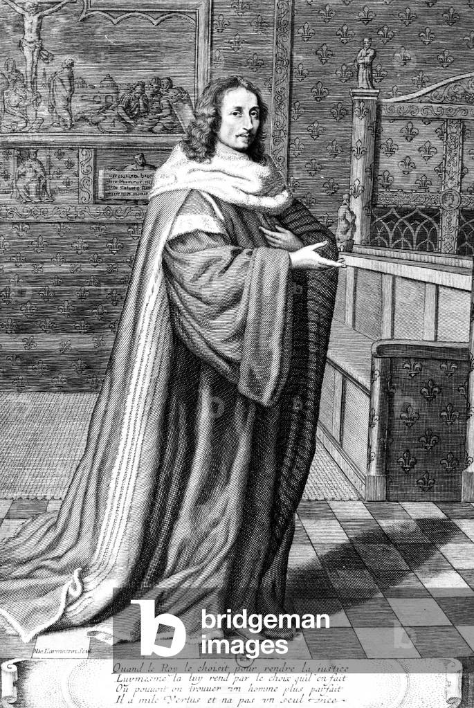 French politician and lawyer, he asked to be the defense attorney of French King  LouisXVI during his trial at the time of the French Revolution , engraving by Larmessin