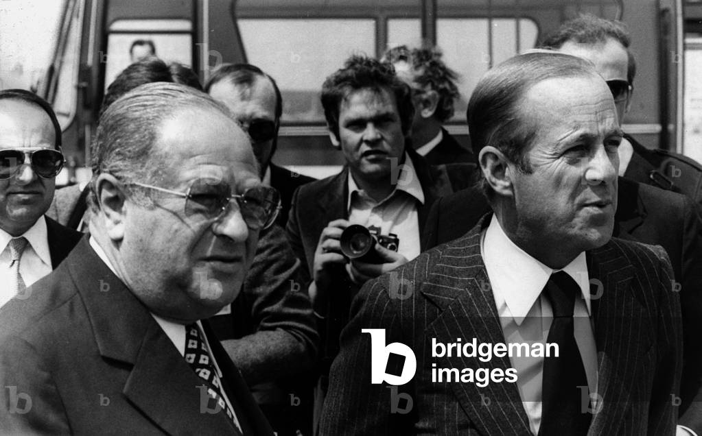 Austrian chancellor Bruno Kreisky with French minister of foreign affairs Jean Francois Poncet in Vienna May 15, 1980