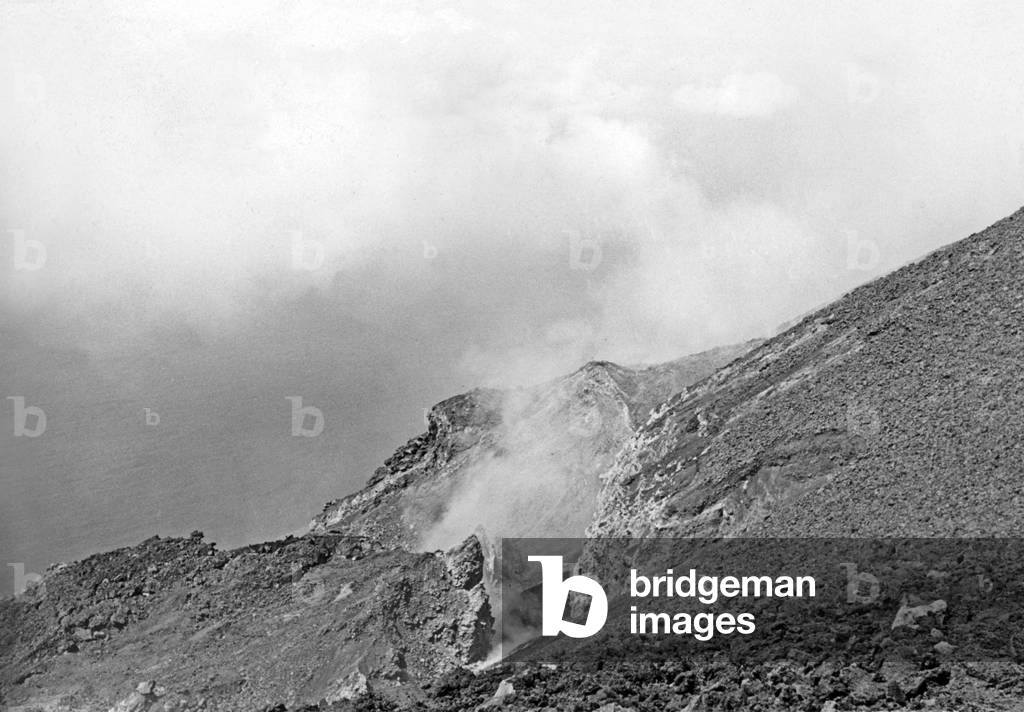 The Stromboli (volcano), Aeolian Islands, Italy, June 1949