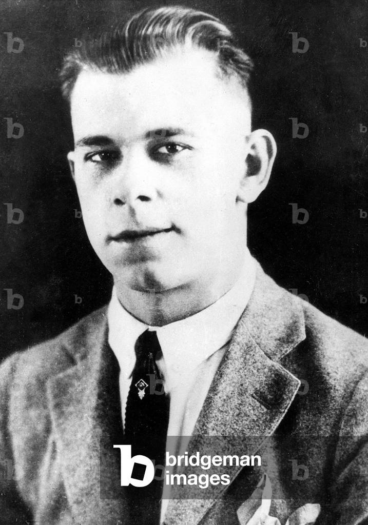 John Dillinger (d, 1903-1934) American bank robber here at 18, 1921