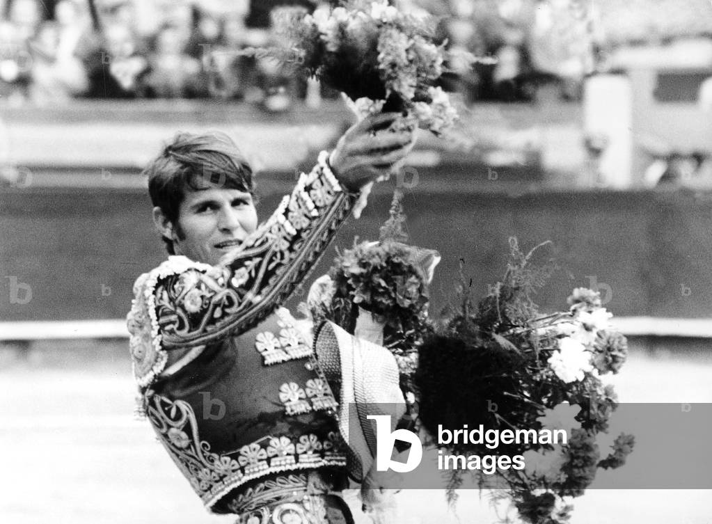 Spanish toreador Manuel Benitez called El Cordobes during bullfight in Castellano de la playa Spain March 11, 1967