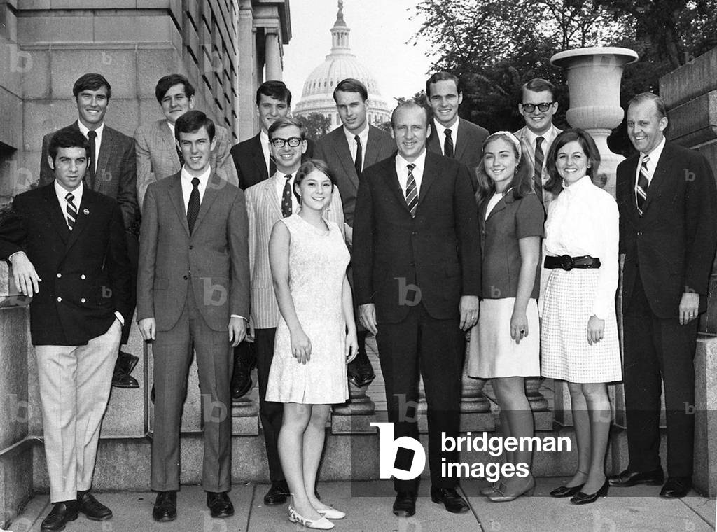 Hillary Rodham future Hillary Clinton (1st row, 3rd from r) as student in law, here during a work experience in Washington, 1970