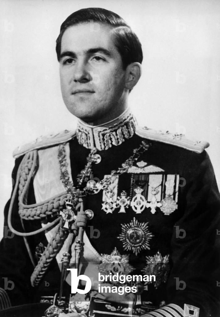 Official portrait of King  Constantine II of Greece on May 2, 1964
