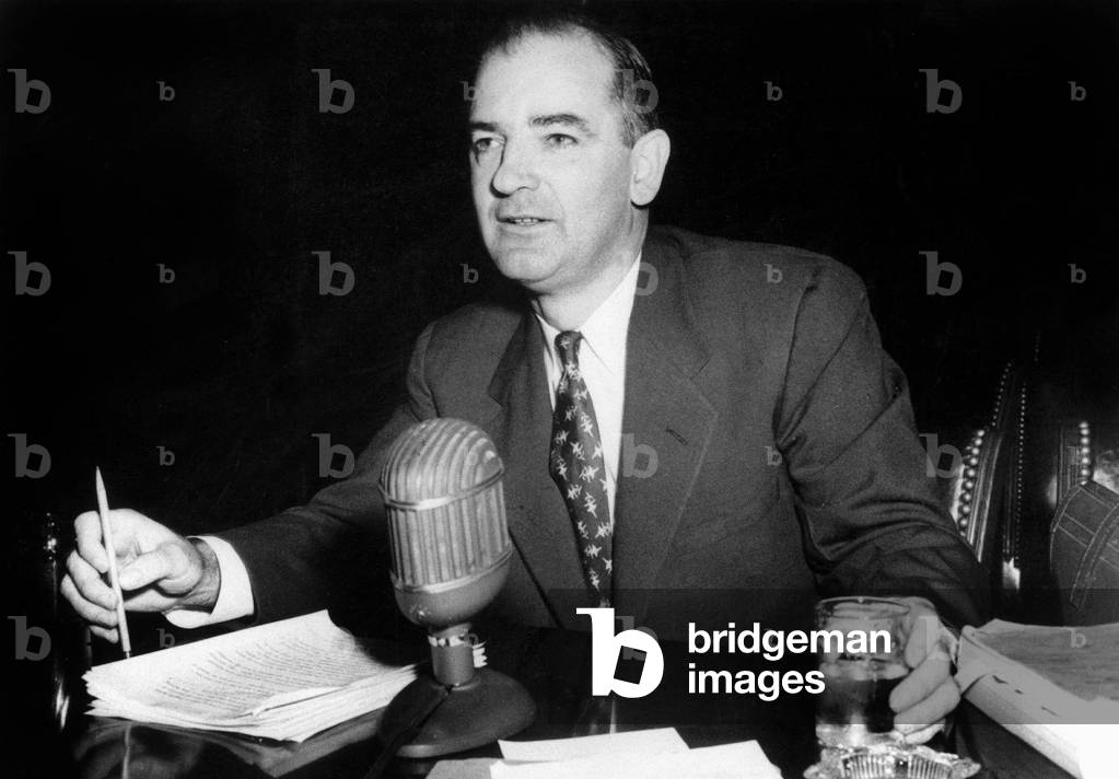 speech American senator Mc Carthy during his campaign charging senator William Benton who was driven out from the Senate July 7, 1952