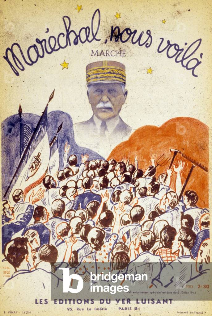 Hymn to Marechal Petain sung in schools during the German occupation 1944-44 (print)