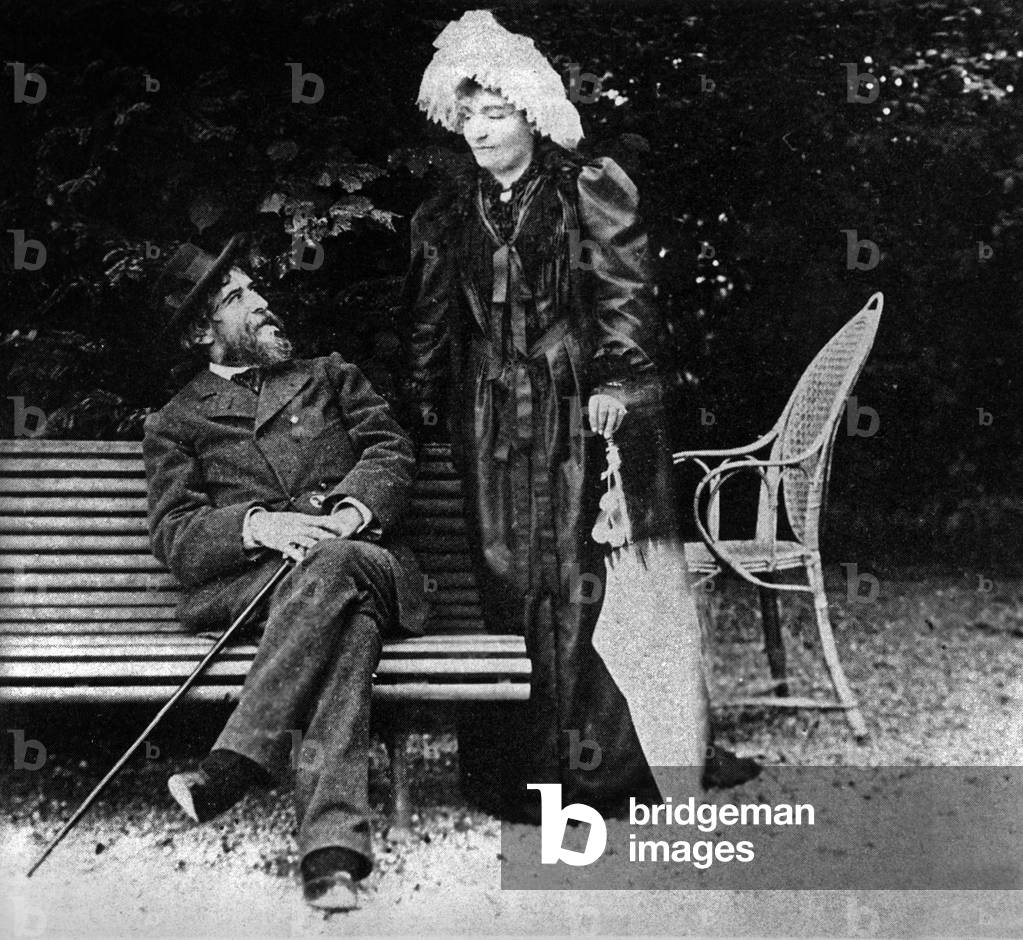 Alphonse Daudet (1840-1897) French writer, with his wife Julie Allard, c. 1890