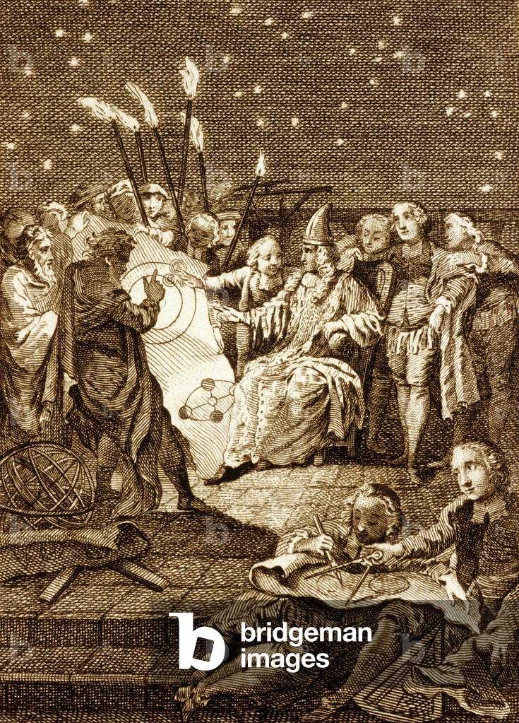 Astronomy The bezel of Holland 1609 the spectacle of nature 1755 draws and grave by J.P. Le Bas