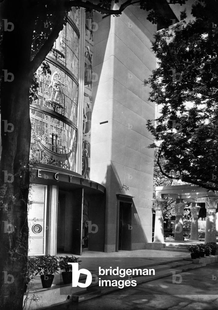 The Egyptian Pavilion, Paris World Fair, 1937 (b/w photo)