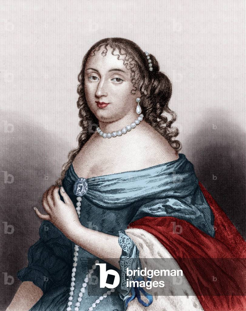 Charlotte Catherine de Gramont (1639-1678) Princess of Monaco (Louis1er's wife), engraving