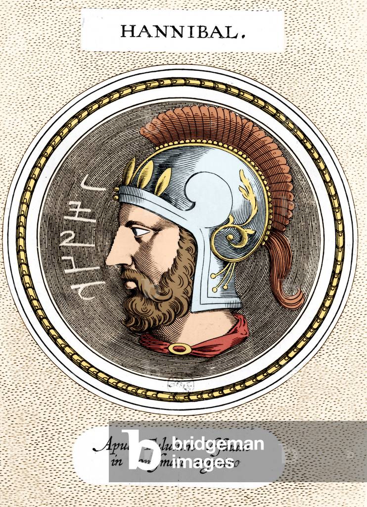 Hannibal, General and later chief of Carthage, during the Punic Wars (engraving)