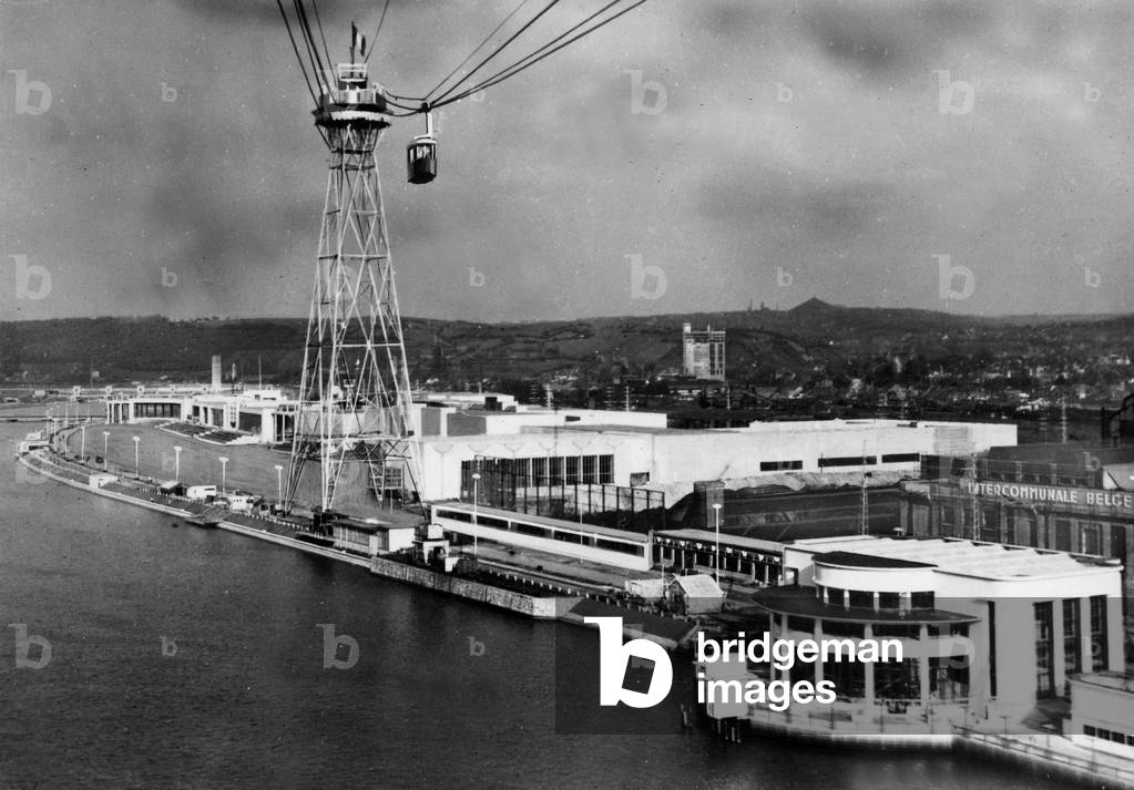 International exhibition about technics of water in Liege, Belgium, 1939 : view from the telepherique
