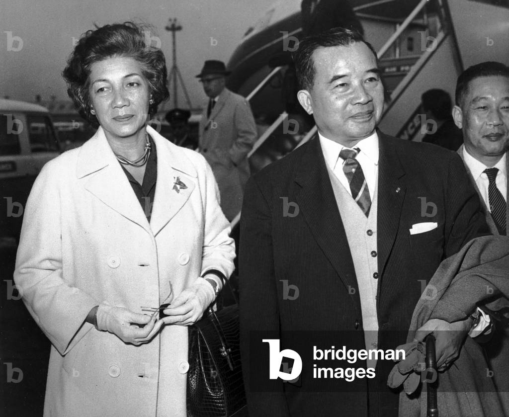 Prince Souvanna Phouma of Laos Prime Minister of Laos here with his wife October 15, 1963