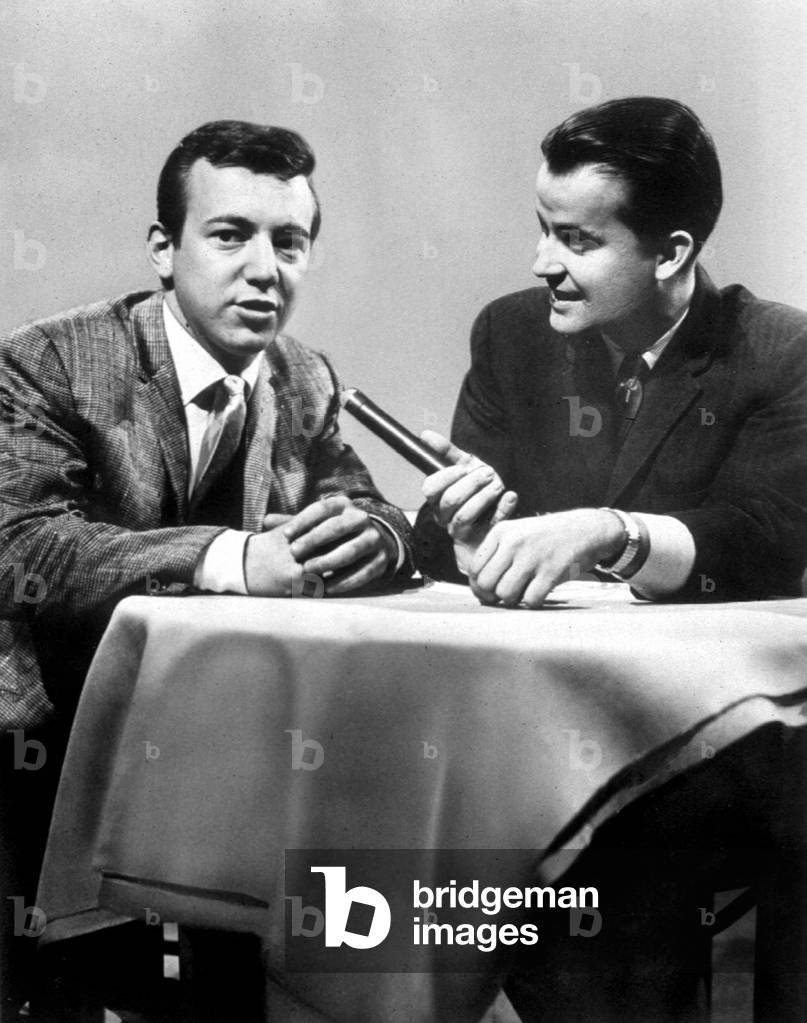 Bobby Darin and Dick Clark in 1960 during American Bandstand TVshow
