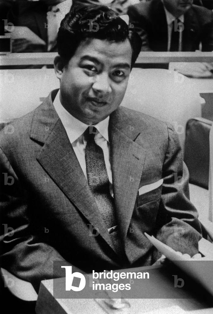 Cambodian prince Norodom Sihanouk at UNO, September 17, 1958