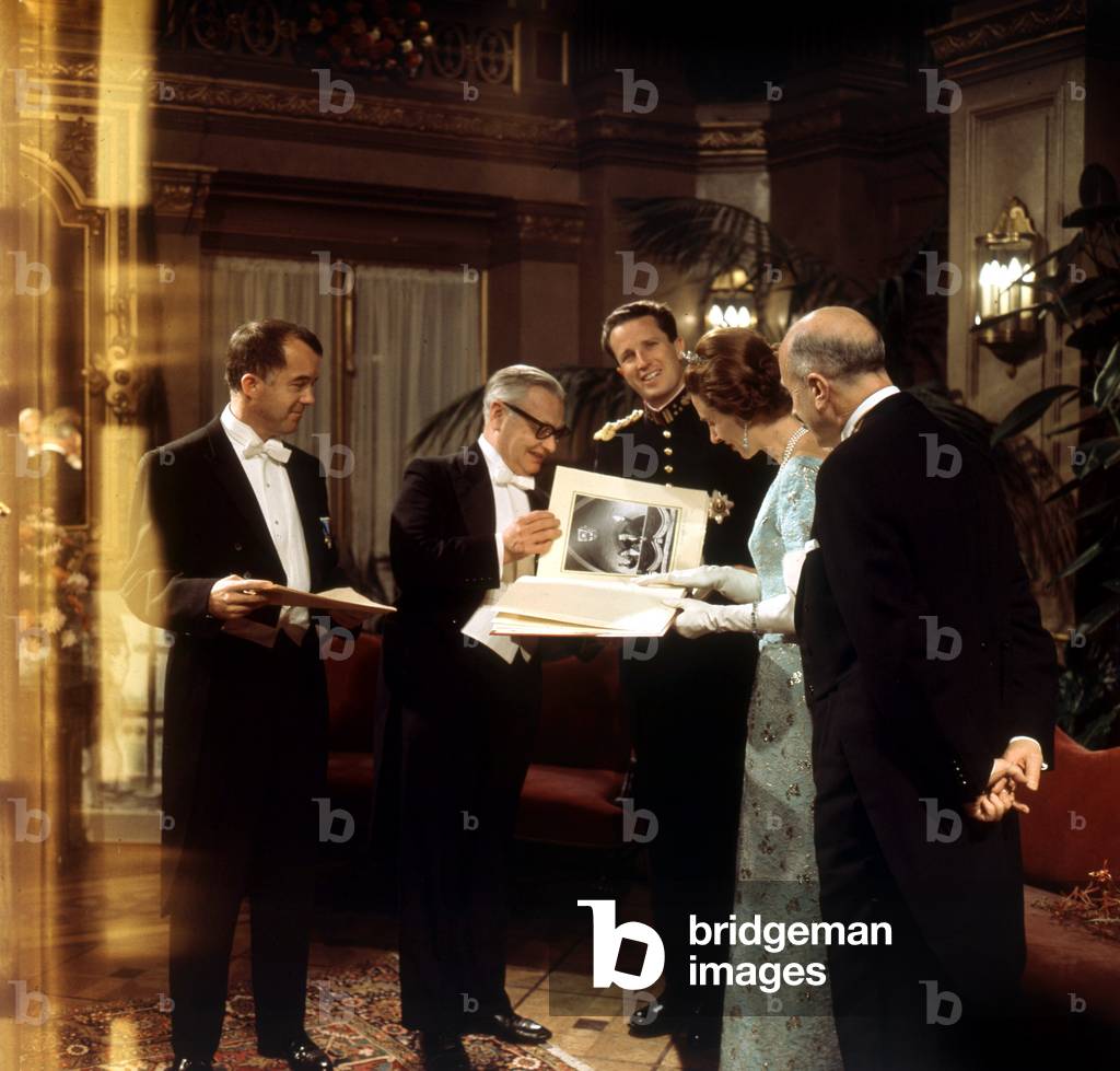 King Baudouin 1st and Queen Fabiola at the Belgium National Opera for the representation of 