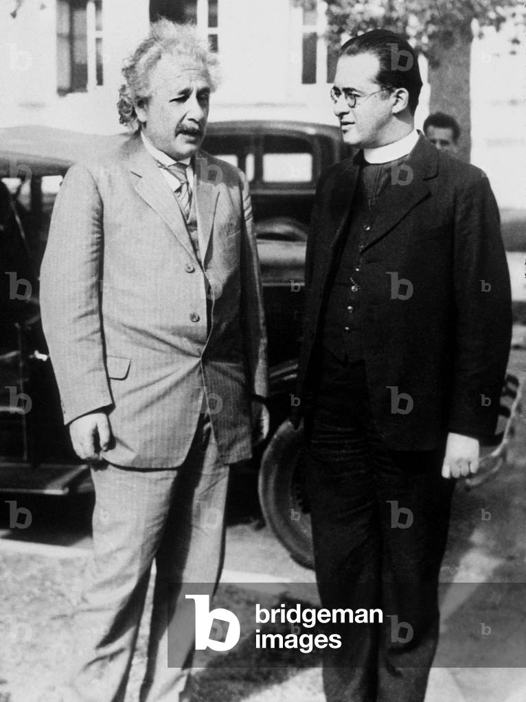 Albert Einstein and Georges Lemaitre Abbot, 1933 (b/w photo)