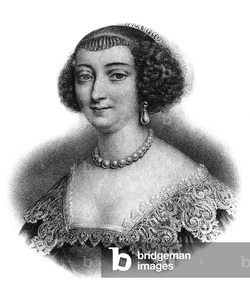 Marie de Rohan Montbazon (1600-1679) duchesse of Chevreuse, French woman at court of AnnofAustria, she took part in the Fronde, engraving