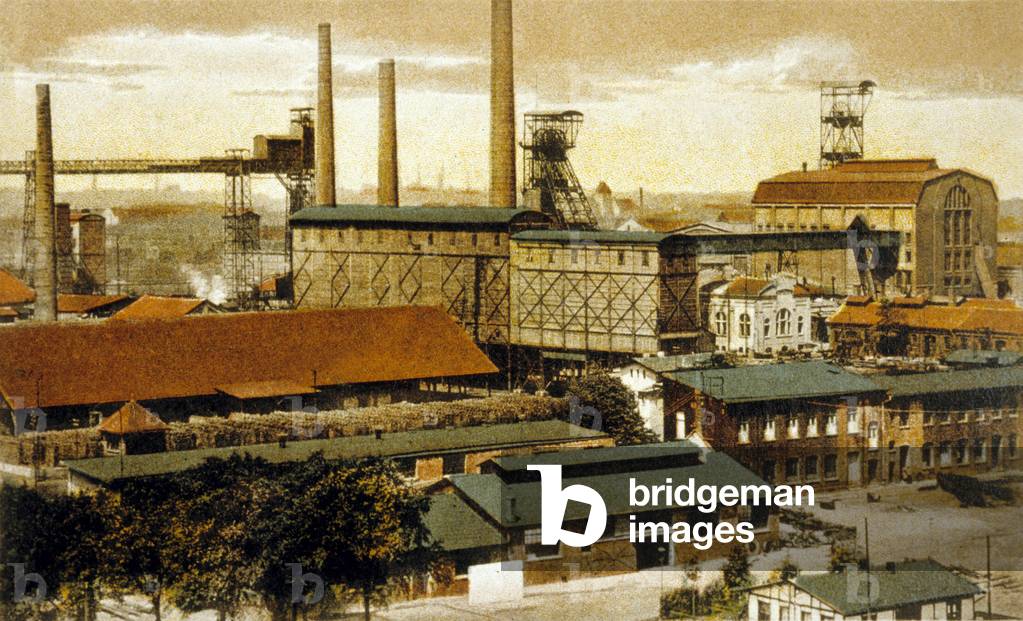 Concordia Coal Mine, Oberhausen, Germany (colour engraving)