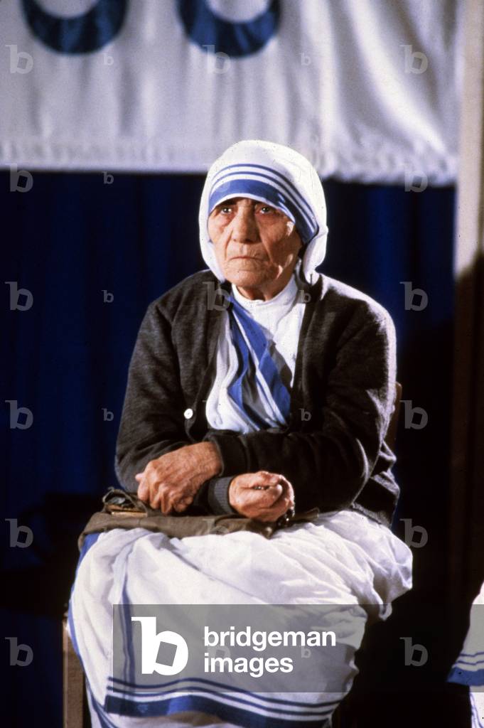Mother Teresa (1910-1997) peace Nobel prize in 1979, here c. 1989