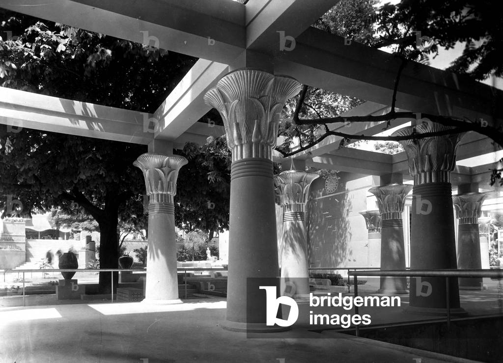 The Egyptian Pavilion, Paris World Fair, 1937 (b/w photo)