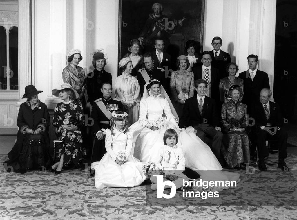 Wedding of Princess Margaretha of Luxembourg with prince Nicolas of Liechtenstein in Luxembourg on March 22, 1982