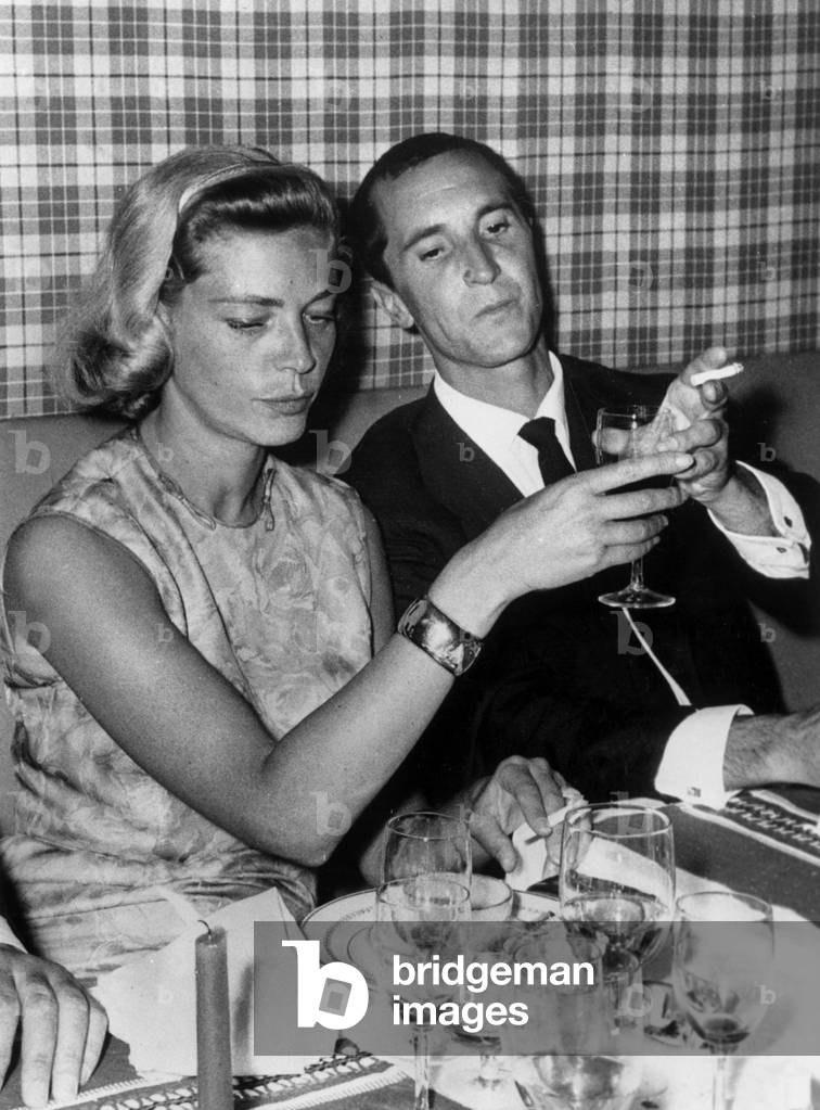toreador Luis Miguel Dominguin and Lauren Bacall in Biarritz (France) August 18, 1959