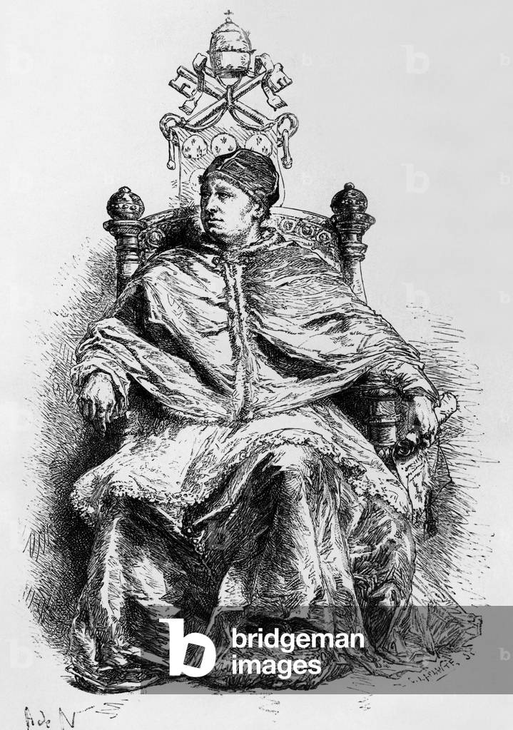 Leo X (Giovanni de Medici 1475-1521) pope in 1513-1521, engraving after Raphael