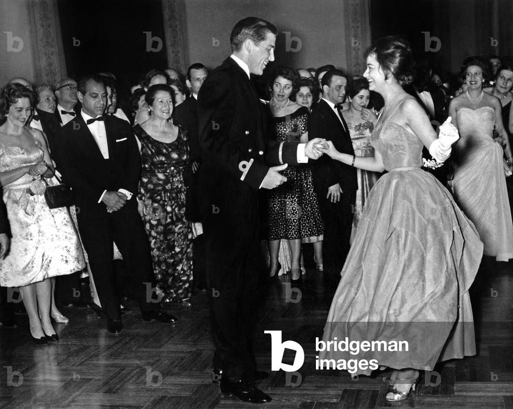 Prince Constantine of Greece (future King  Constantine II of Greece) during a ball in Athens, February 1940