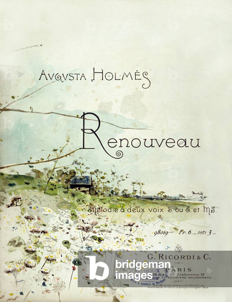 Sheet music cover Renewal of Augusta Holmes Melodie has two voices