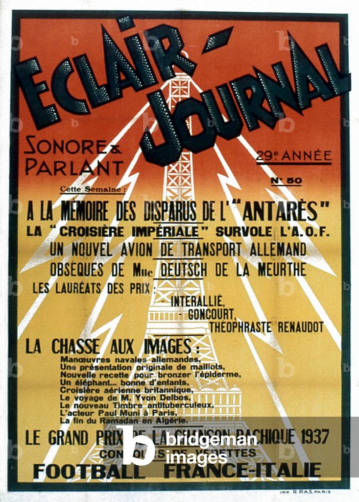 Cover of the Journal “Eclair Journal” 1937