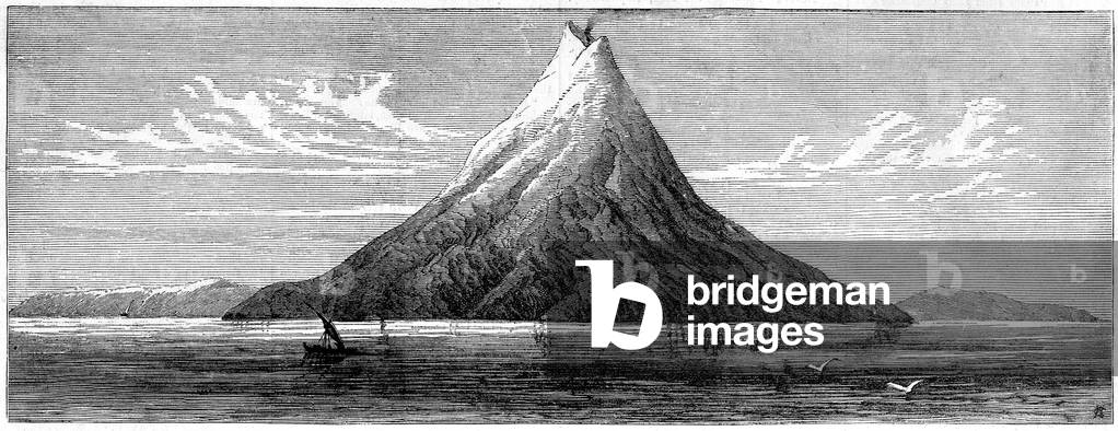 The Krakatau : volcano in Indonesia, engraving