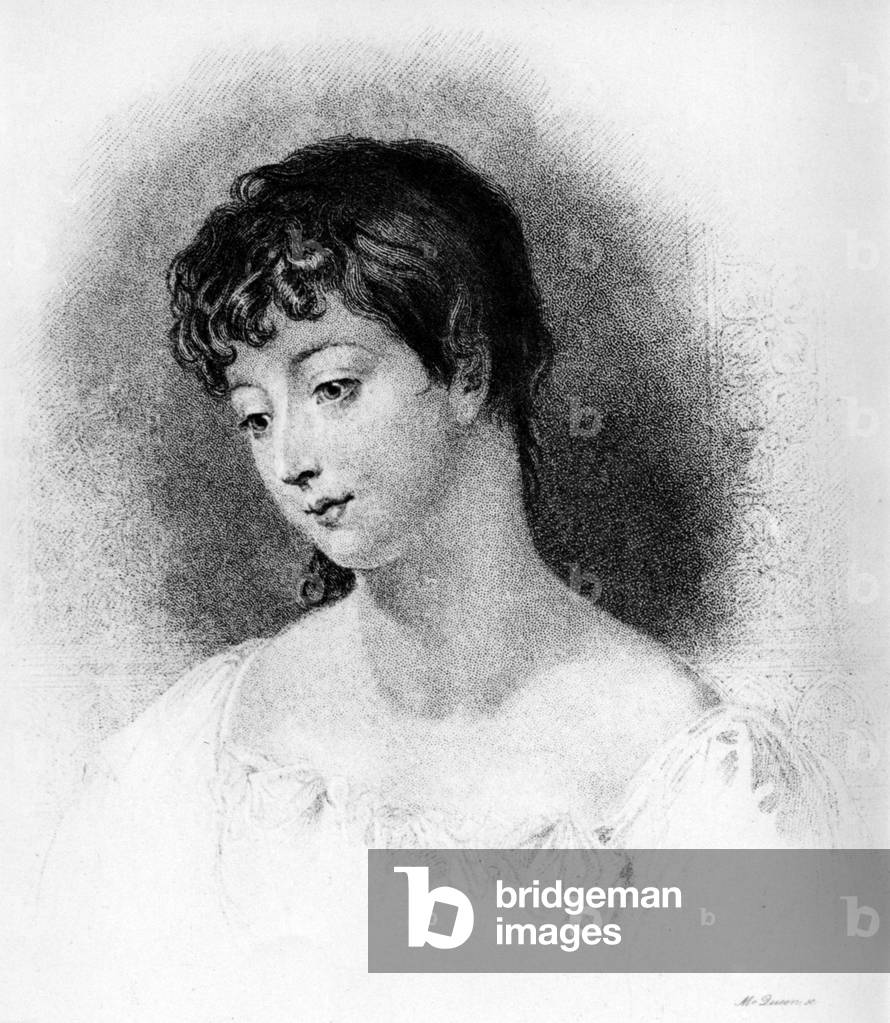 Mary Chaworth (1785-1832) English noblewoman, close to Lord Byron, engraving