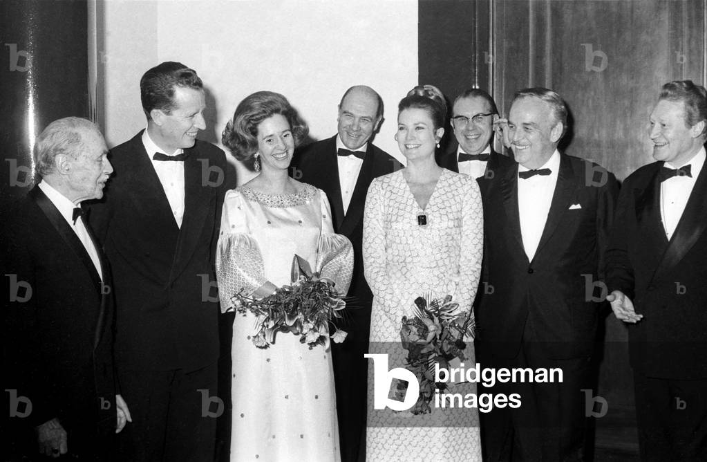 In Brussels, conference about literary prize, March27, 1969 (b/w photo)
