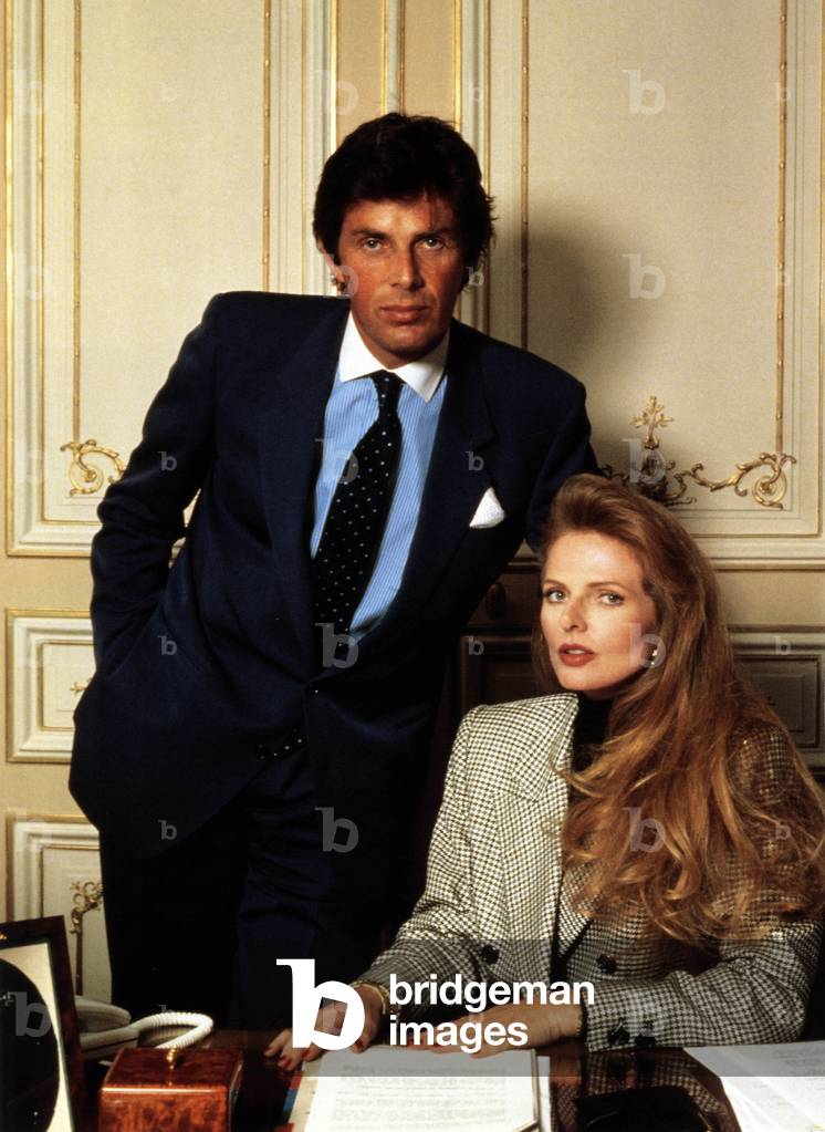 Diane Barriere Desseigne (1957-2001) heiress of Lucien Barriere with her husband Dominique Desseigne 1991