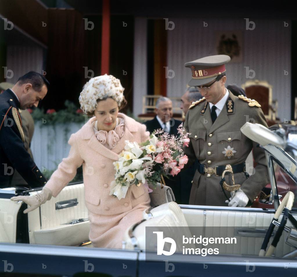 Queen Fabiola of Belgium and King  Baudouin 1st c. 1962